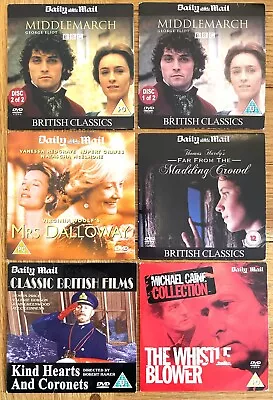 6 DAILY MAIL PROMO DVDs MIDDLEMARCH MRS DALLOWAY FAR FROM THE MADDING CROWD + 3 • £4.99