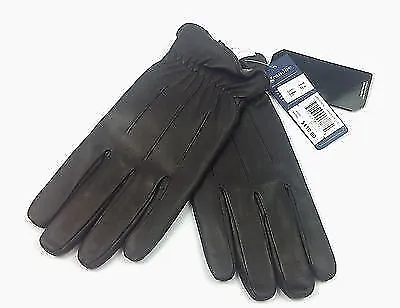 Men's Isotoner Leather Gloves Chocolate XL MSRP $110.. • $34.98