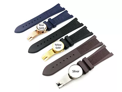 £19.50 • Buy 25mm Rubber Strap Band Fit PATEK PHILIPPE Wrist Watch NAUTILUS Deployment Clasp