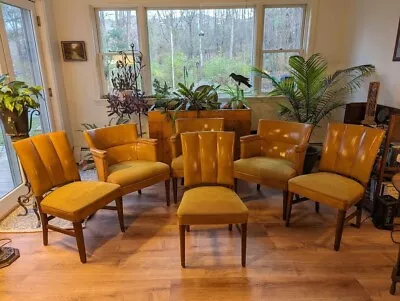 8 W.H Gunlocke Chair Co. Set 6 Lounge Dining Chairs MCM Mid Century Marked Rare • $1585