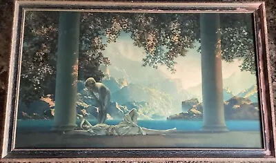 Original Frame & Label Maxfield Parrish Daybreak Print Large18”x30” House Of Art • $199.99