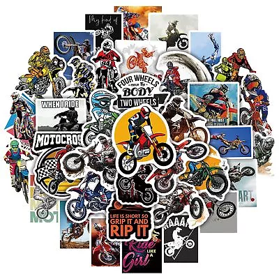 Dirt Bike Stickers 50PCs Pack Cool Mountain Extreme Motor Aesthetic Sticker... • $12.68