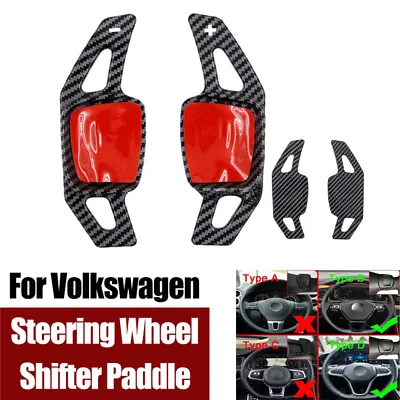 Black Steering Wheel Shifter Paddle For VW Polo Jetta Tiguan Atlas CC Golf MK8 • $49.07