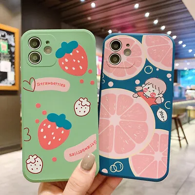 $15.99 • Buy Strawberry Grapefruit Silicone Phone Case For IPhone 13 12 11 Pro Xs Max X Plus