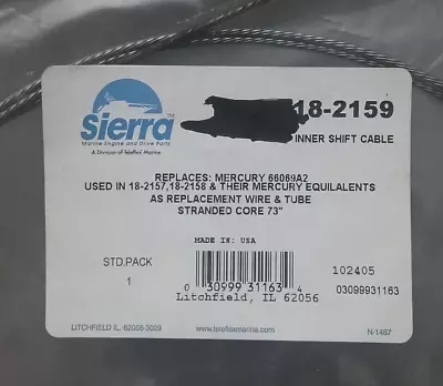 New Sierra 18-2159 Inner Shift Cable Mercruiser Sterndrive Alpha One Gen 2 • $25.79