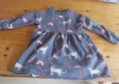 £0.99 • Buy Blue Zoo Grey Cat Print Dress 3-4