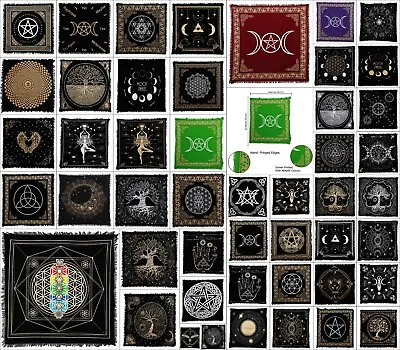 Beautiful Witchcraft Tarot Spread Cotton Altar Cloth Alter 24*24 Witchery Gold • $8.49
