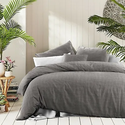 £43.25 • Buy Cotton Textured Print Duvet Cover Pillowcases Single Double Queen King Size 