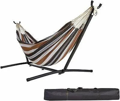 Double Hammock With Space Saving Steel Stand Waterproof Carrying Bag  2 Person  • $59.99