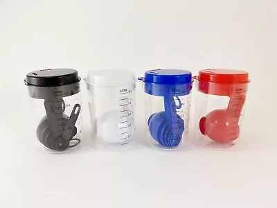 1 Plastic Measuring Cup With Lid And 6 Measuring Spoons Set 4 Colors Available • $7.99