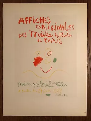 1959 Pablo Picasso Poster  Affiches Originales  Mourlot Lithograph Plate-signed • $49