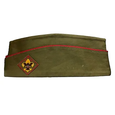 Vintage Boy Scouts Of America Hat Garrison Beret BSA Medium 6 3/4- 6 7/8 • $14.99