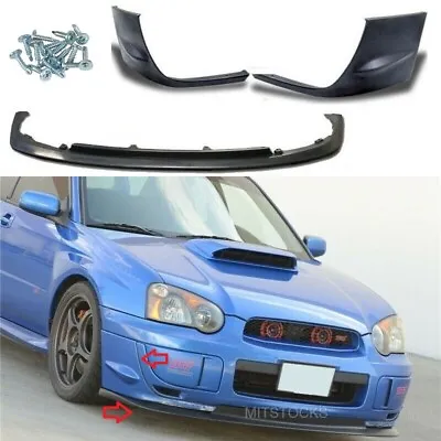 For 04 05 WRX STI V-Limited Style Front Bumper Lip Spoiler + STI Style Side Caps • $124.88