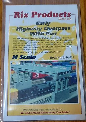 Rix Products N #628-152 1930s Highway Overpass -- 50' Deck W/Pier • $13.65