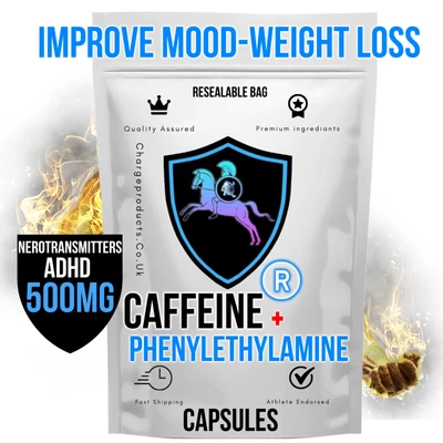 £7.99 • Buy Caffeine Phenylethylamine Capsules 60 500mg Caffiene STRONG Mental Focus