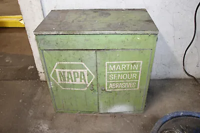 Vintage NAPA Martin Senour Abrasives Advertising Garage Car Shop Metal Cabinet • $165