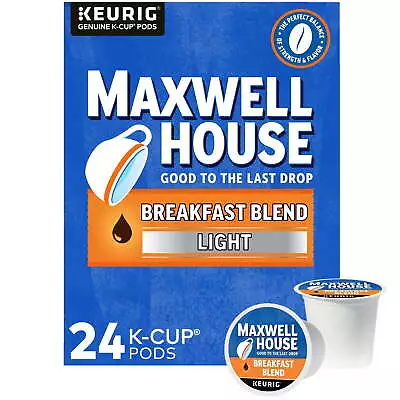 Maxwell House Light Roast Breakfast Blend 100% Pure Coffee K-Cup Pods 24 Ct Box • $15.97