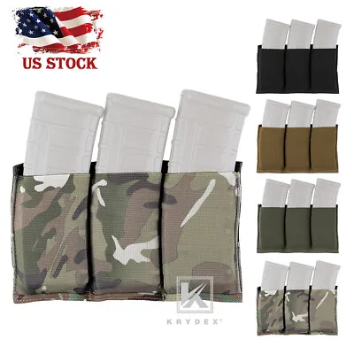 KRYDEX Triple 5.56 Open Top Mag Pouch Tactical Magazine Holster Carrier MOLLE • $14.95