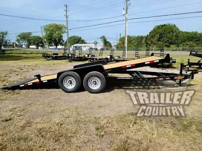 NEW 2024 7 X 20 14 K FLATBED Wood Deck Gravity Tilt Equipment Car Hauler Trailer • $7195