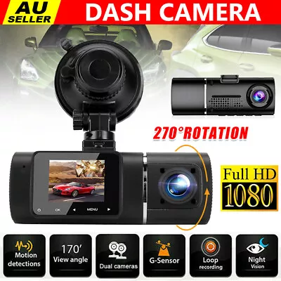 1080P Dual Dash Cam Front And Inside Uber Car Driving Recorder Camera 64GB SD • $59.45