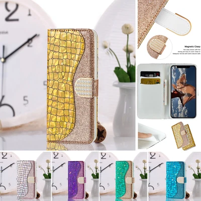 $16.55 • Buy Galaxy S21 Ultra S20 S9 S8 S7 J3 J5 Pro For Samsung Glitter Leather Wallet Case