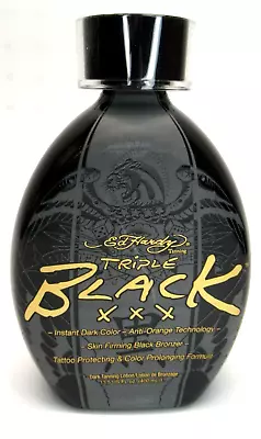 Ed Hardy TRIPLE BLACK XXX Instant Dark Black Bronzer Tanning Bed Lotion 13.5 Oz • $34.56