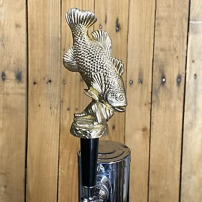 Bass Fishing Beer Keg Tap Handle Fish Vtg Heavy Metal Trophy • $59.99