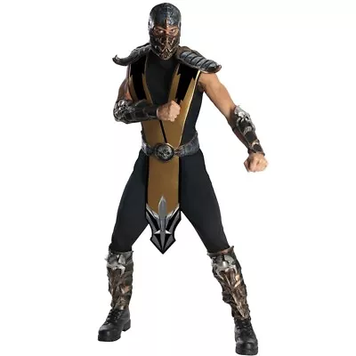 Scorpion Mortal Kombat Adult Costume Combat Ninja Get Over Here Cosplay Game • $61.93