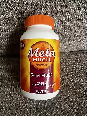 Metamucil Fiber 3-in-1 PsylliumCapsule Fiber Supplement 300Ct Exp  05/2026 • $24.95