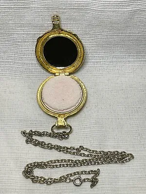 Max Factor Golden Lark Pocket Creme Puff Pressed Powder Chain Necklace  • $30.99