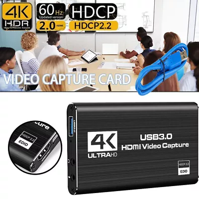 4K USB 3.0 HDMI Video Capture Card Device Full HD 1080P For Game Recording Live • $20.97