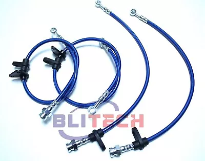 Stainless Steel Braided Brake Line For 1988-1991 Honda CRX Si 1.5L 1.6L Blue New • $45.99