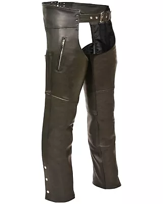 Milwaukee Leather Men's Zippered Thigh Pocket Chaps - 3X Black • $132.59