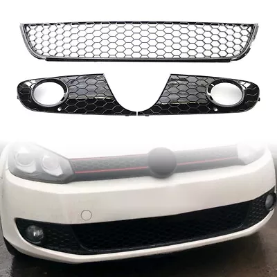 Front Lower Honeycomb Bumper Mesh Grill Fog Light Grill Kit Fit VW Golf/Jetta US • $100.02
