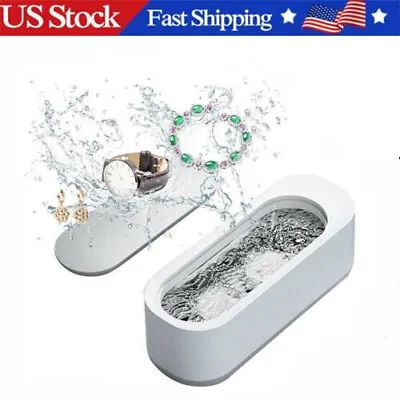 Ultrasonic Jewelry Cleaning Machine Portable Eyeglasses Watches Heads Cleaner US • $7.98