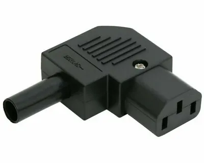 £4.99 • Buy 90° Right Angle Plug Rewireable Iec Socket, C13 Cold For Mains Power Kettle Lead