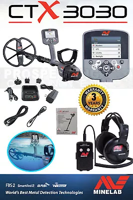 MINELAB CTX 3030 Waterproof Metal Detector + LITHIUM ION Battery + Headphones • $1999