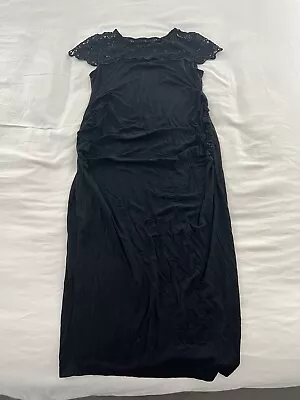 Black Lace Shoulder Maxi Maternity Dress • $4