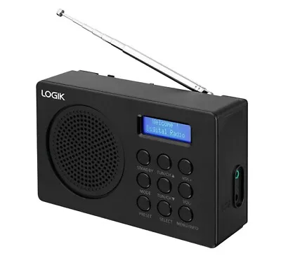£19.97 • Buy Logik L2dab16 Portable Dab Fm Digital Radio Black Lcd Display Battery 3.5mm Jack