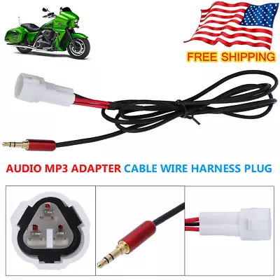 For Kawasaki Vulcan 1700 2009-20 Audio MP3 Adapter Cable Wire Harness Plug 130cm • $17.99