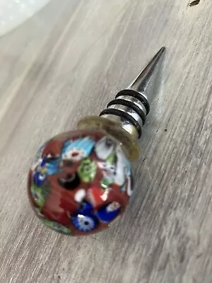 Murano Glass Milleflori Multicolor Wine Bottle Stopper (*22) • $16.75