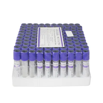 Carejoy Sterile Medical Vacuum Blood Collection Tube 2mL 100pcs For Biological • $26.99