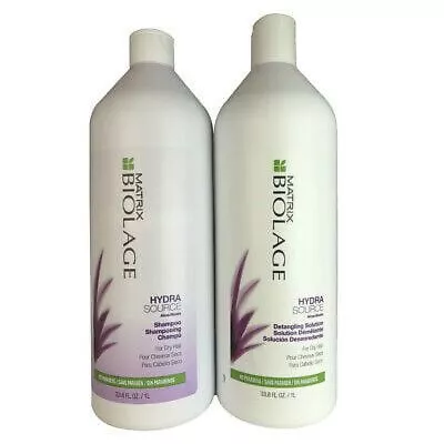 Matrix Biolage HydraSource Shampoo And HydraSource Detangling Solution Liter Duo • $62.39