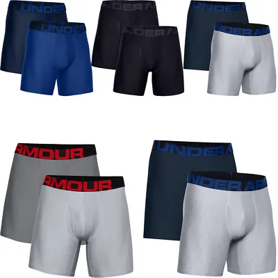 Under Armour Mens 2 Pack Boxer Shorts Stretch Underwear Tech 6  Boxerjock Boxers • £27.95