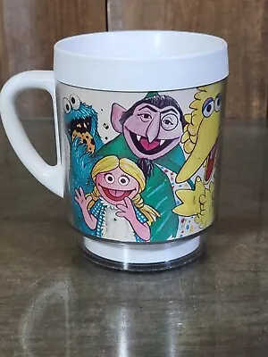 Vintage Sesame Street Cup Mug Plastic Big Bird Grover Oscar Cookie 1978 MUPPETS • $7.75