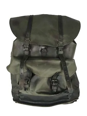 Vintage Swiss Military Backpack Rubberized Army Waterproof Survival Bag Leather • $106.49