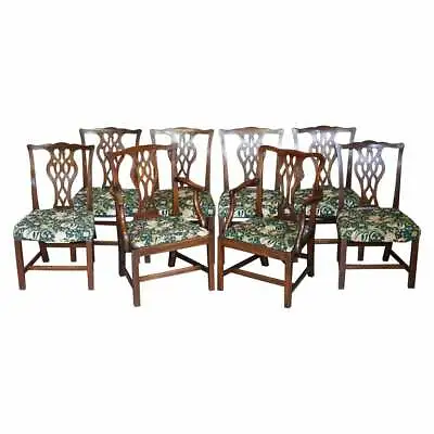 8 Antique George Iii Circa 1830 Thomas Chippendale Dining Chairs William Morris • $12331.50