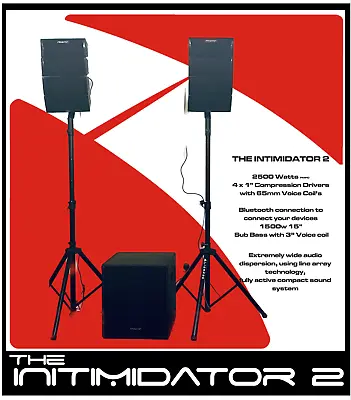 Intimidator 2 Line Array Pro Sound System  Intimidation 15' Bass + Mid Speakers • £549