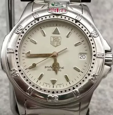 TAG HEUER 4000 Professional 999.706K Men's Wristwatch White Dial Quartz Used • $212.61