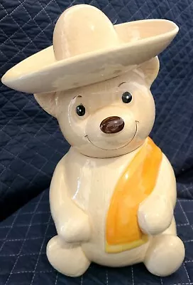 Vintage Metlox Poncho Bear Wearing Sombrero Cookie Jar • $23.99